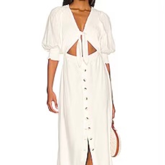 Free People Dresses & Skirts - FREE PEOPLE “STRING OF HEARTS” MAXI DRESS SIZE SMALL WHITE
